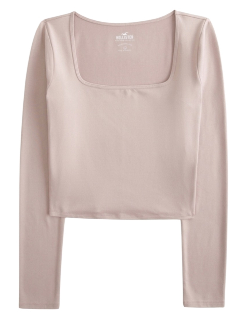 Hollister Mauve Long-Sleeved Soft Stretch Square Neck Top Women's Small
